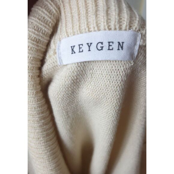 Womens Off Shoulder Knit Sweater Small Ivory Chic Whimsigoth Blouse Grunge - Picture 6 of 6